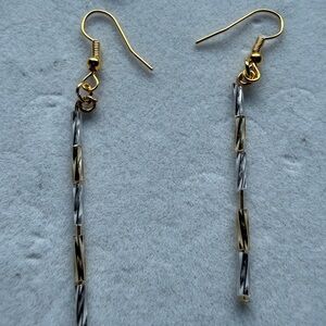 Elegant Gold and Silver Dangle Earrings Style# 030